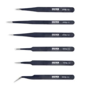 Juego de pinzas de precision tipo Bruselas Bremen 6 piezas